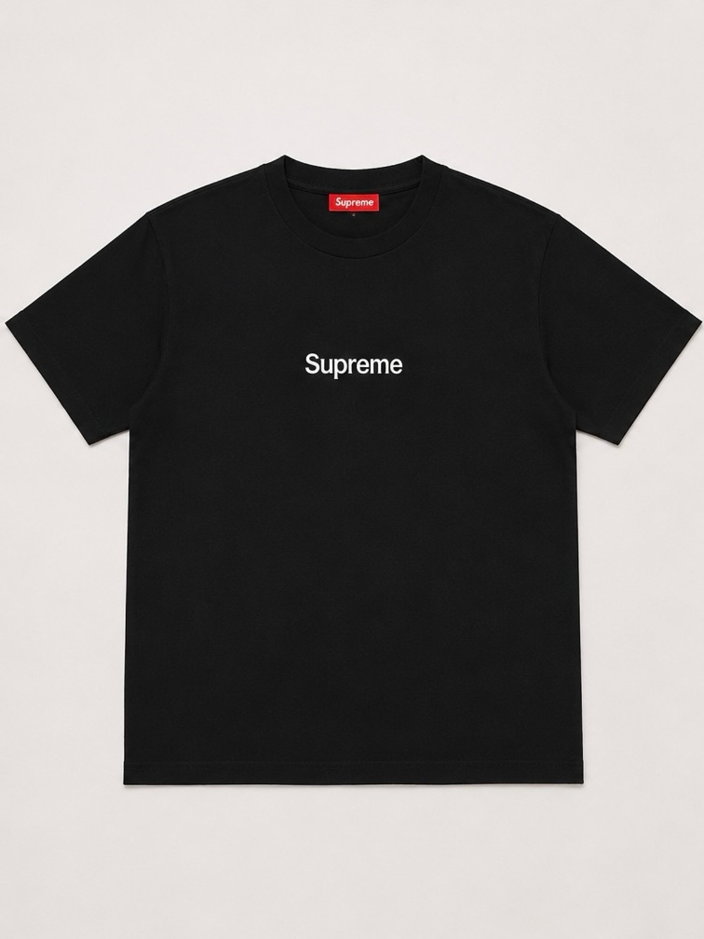 Supreme Black Tee with Center White Logo